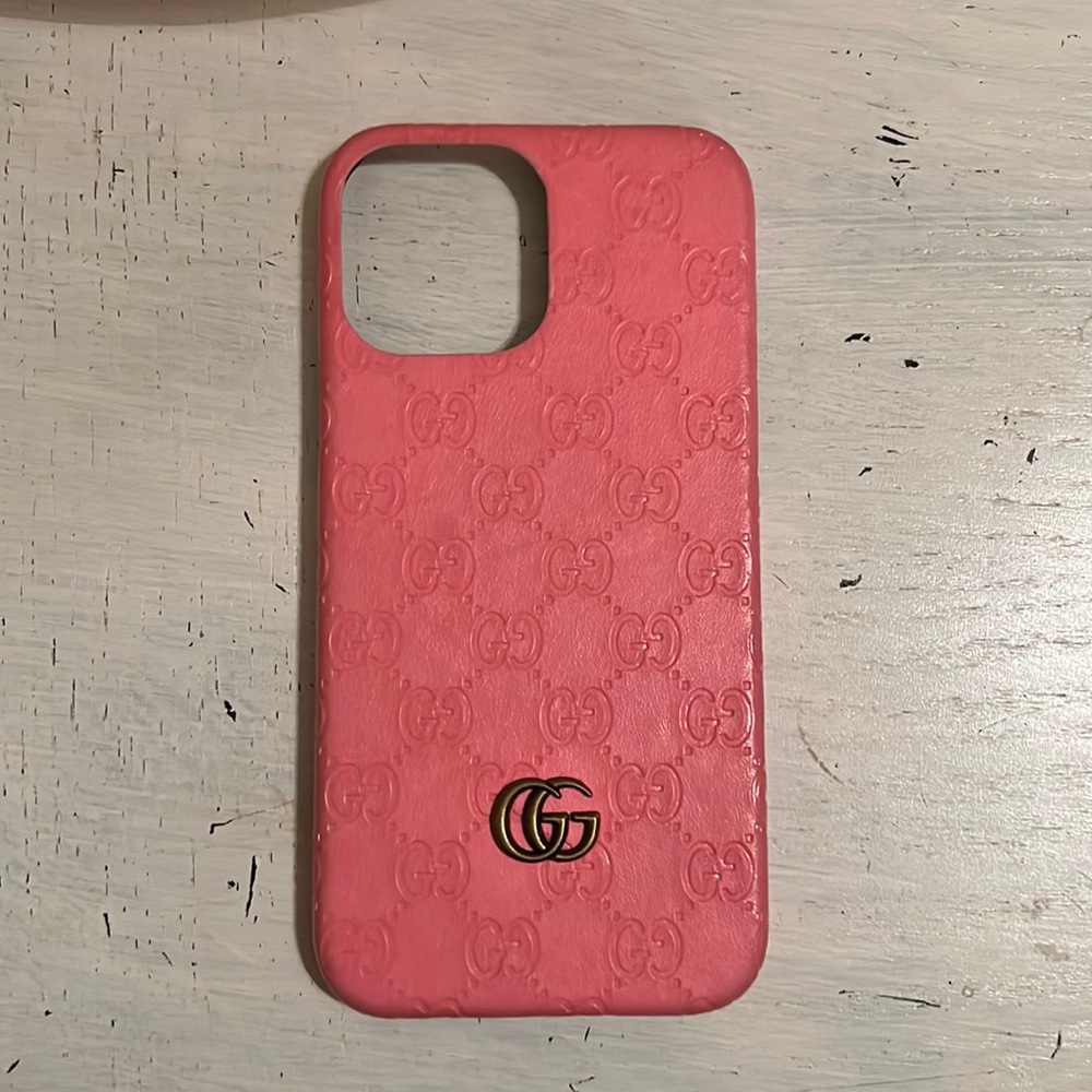 Pink gucci iPhone 13 Pro Max case